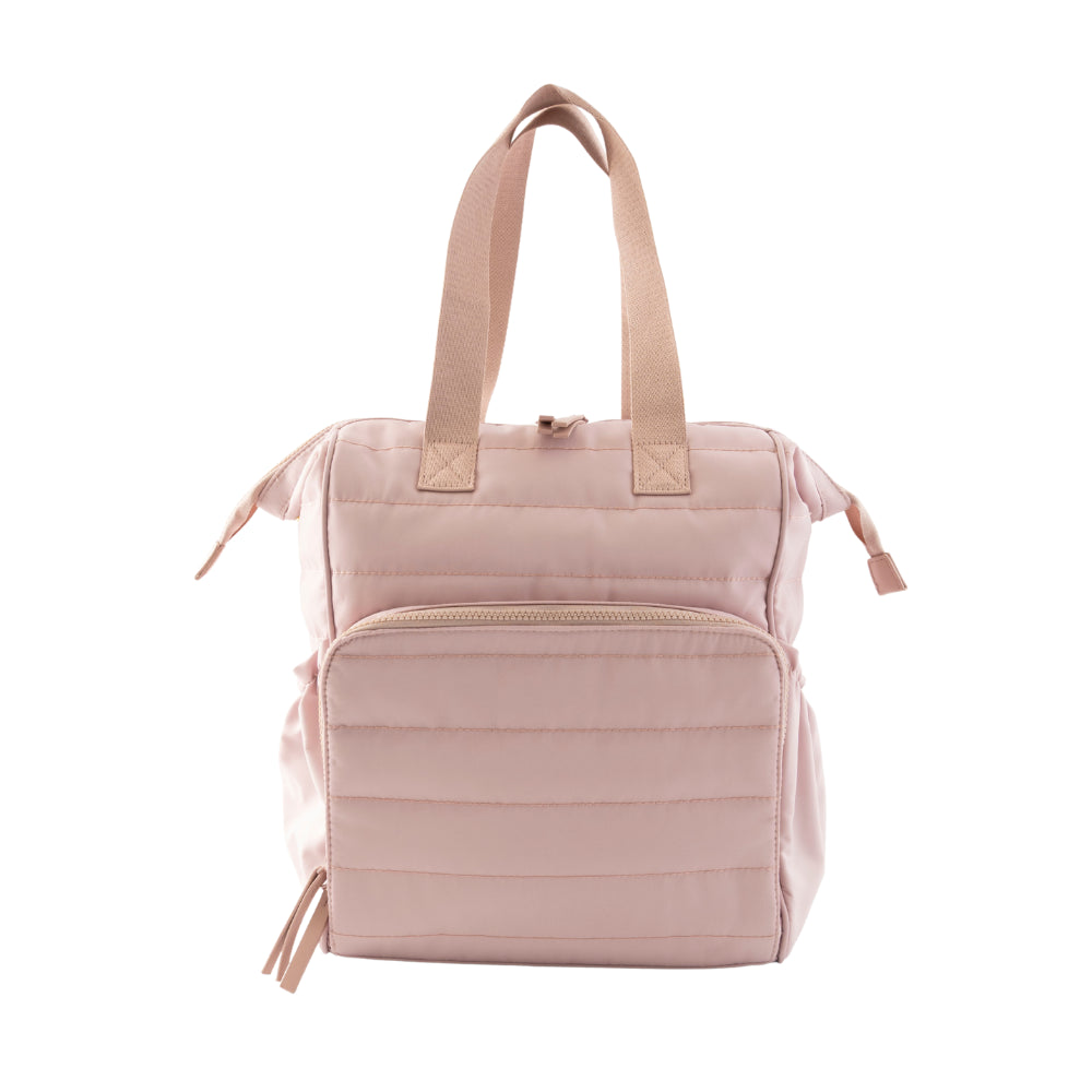 Market Day - Nylon Quilted Baby Backpack - DUSTY PINK